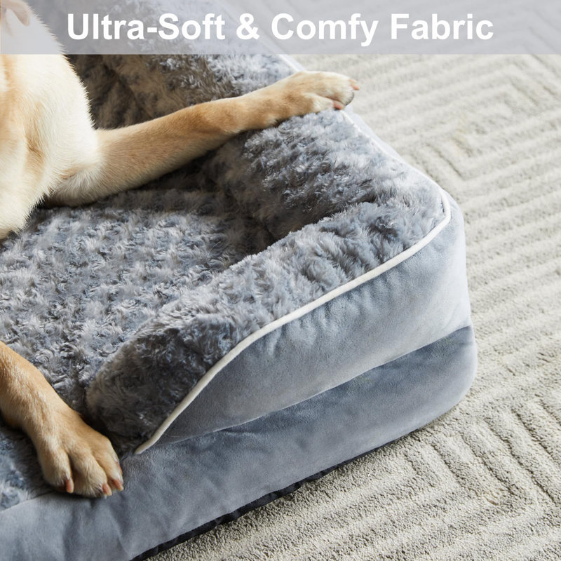 Tucker Murphy Pet Dog Beds For Extra Large Dogs Washable Dog Bed Bolster Dog Sofa Bed With Waterproof Lining Non Skid Bottom Orthopedic Egg Foam Dog Couch For Pet Sleeping Pet Bed